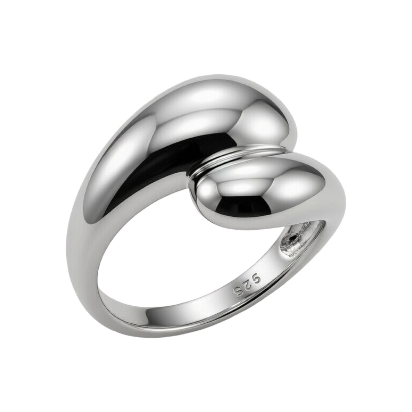 Rounded Abstract Sculptured Ring Sterling Silver 925