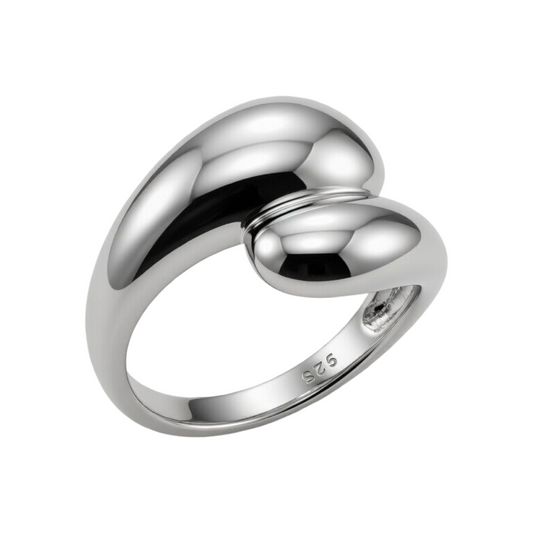 Rounded Abstract Sculptured Ring Sterling Silver 925