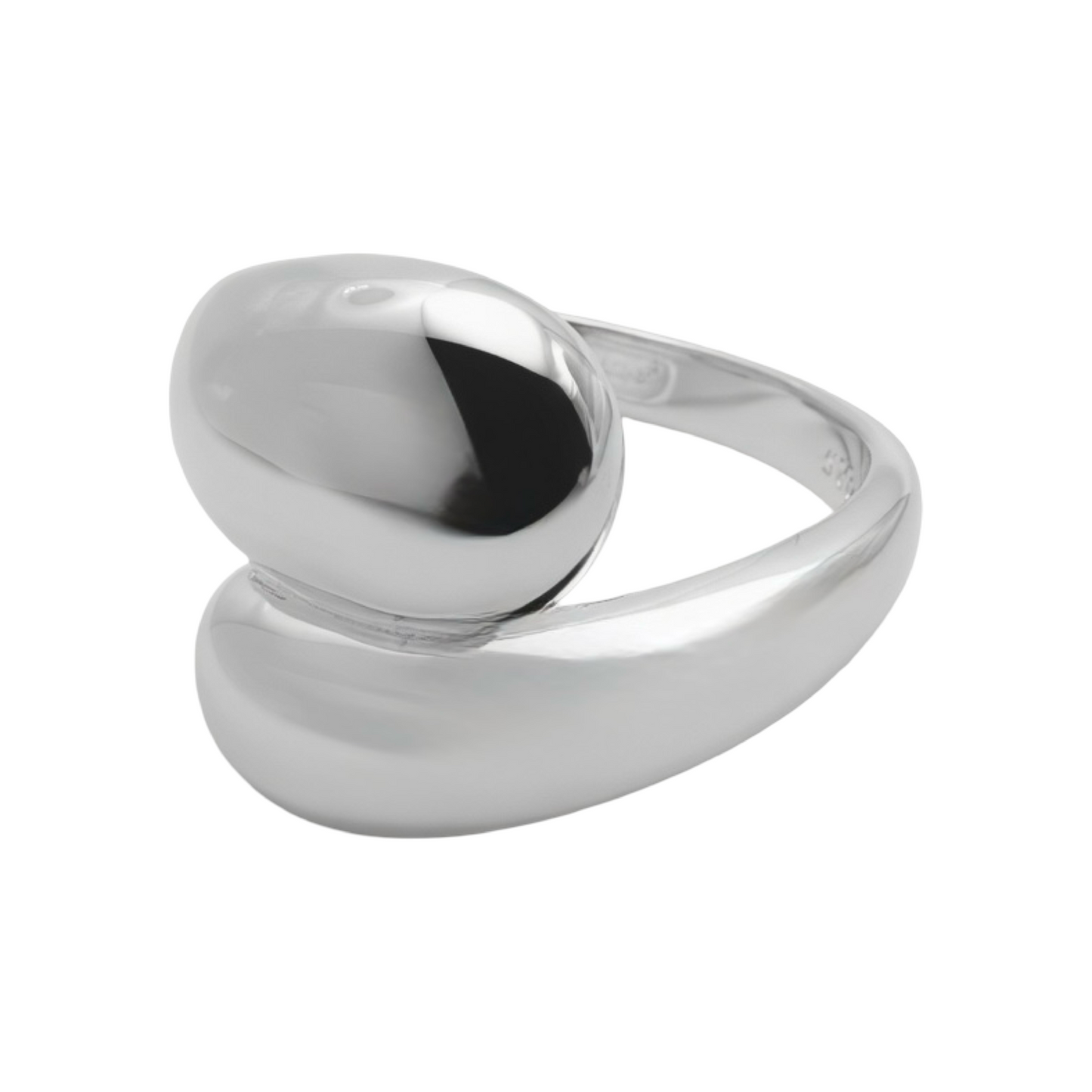 Rounded Abstract Sculptured Ring Sterling Silver 925