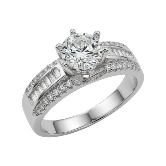 Feature C/Z Ring Sterling Silver 925