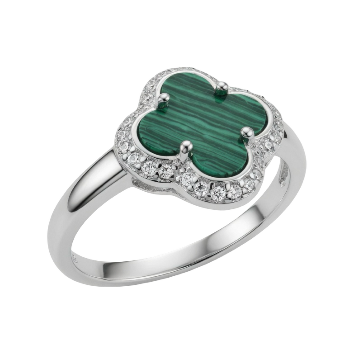 Agate Clover Ring Sterling Silver 925