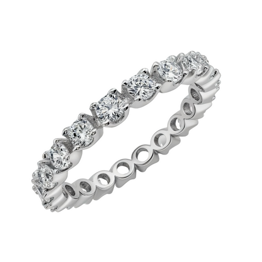 Eternal C/Z Rhodium Plated Ring Sterling Silver 925