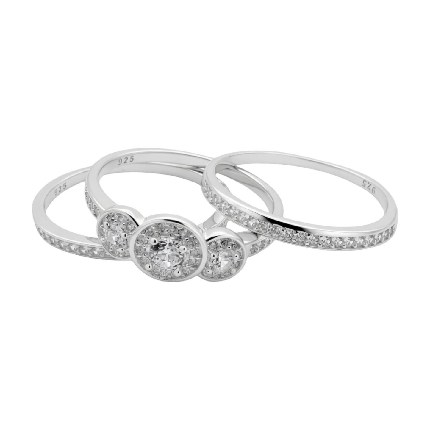 Wedding Set Silver C/Z Sterling Silver 925