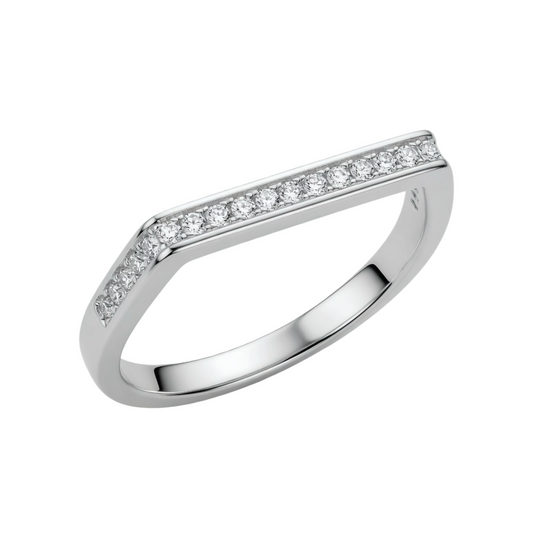 Flat Top C/Z Band Sterling Silver 925