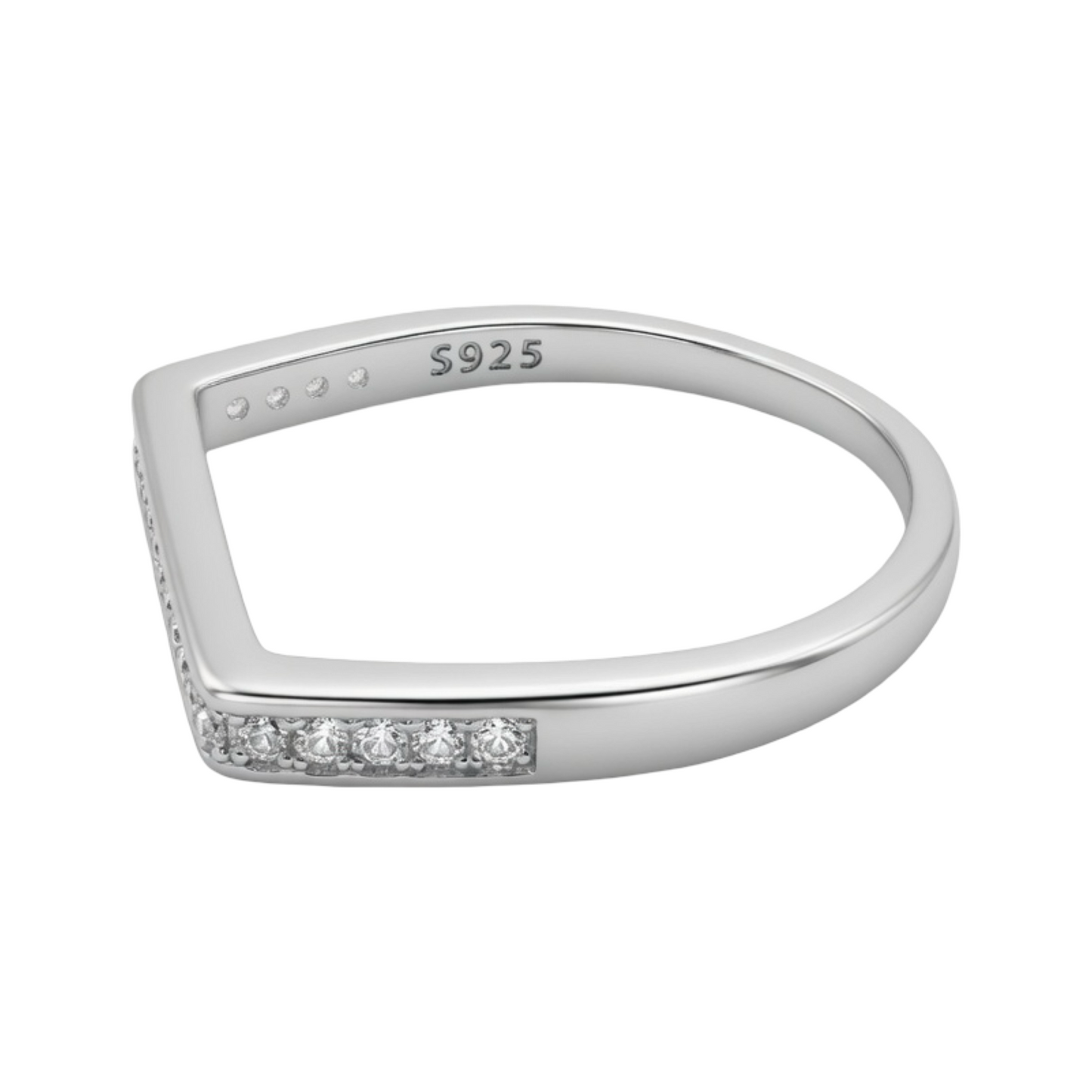 Flat Top C/Z Band Sterling Silver 925