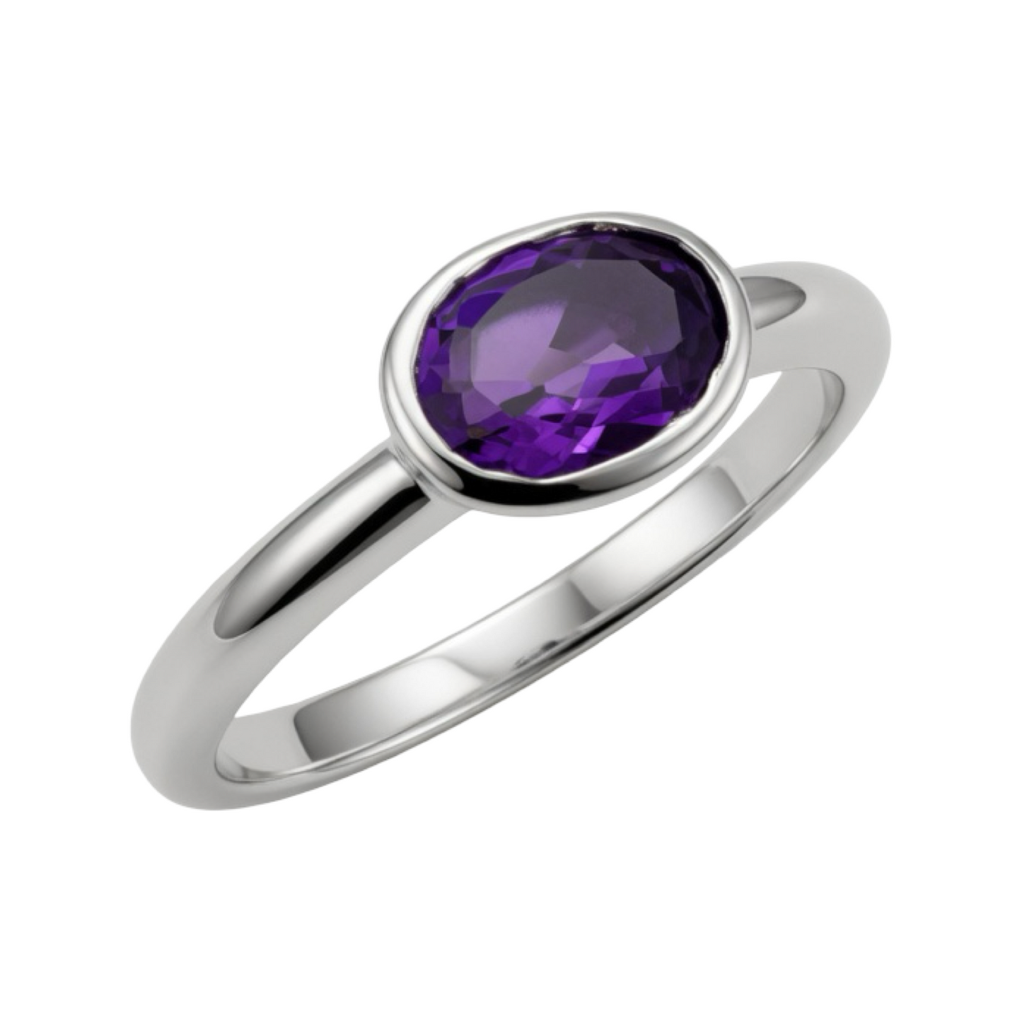 Purple Amethyst Ring Sterling Silver 925