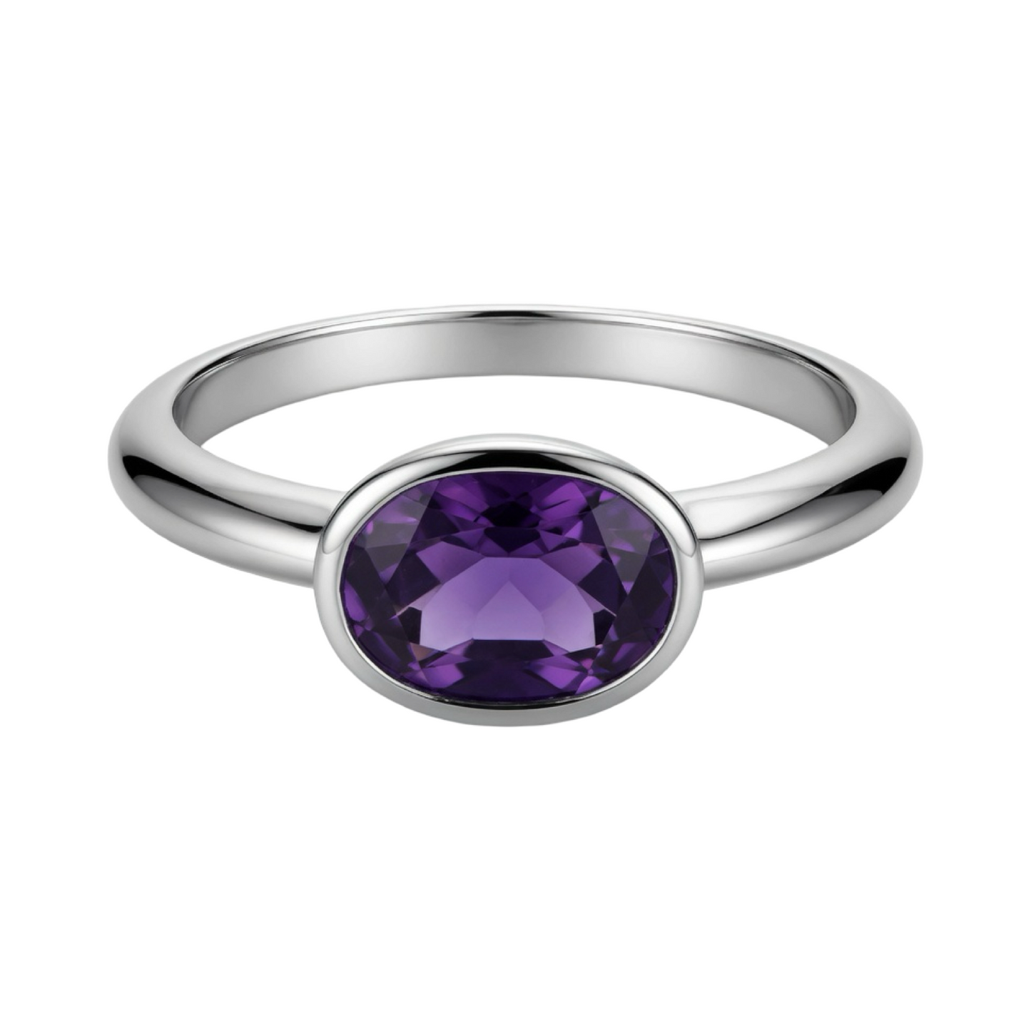 Purple Amethyst Ring Sterling Silver 925