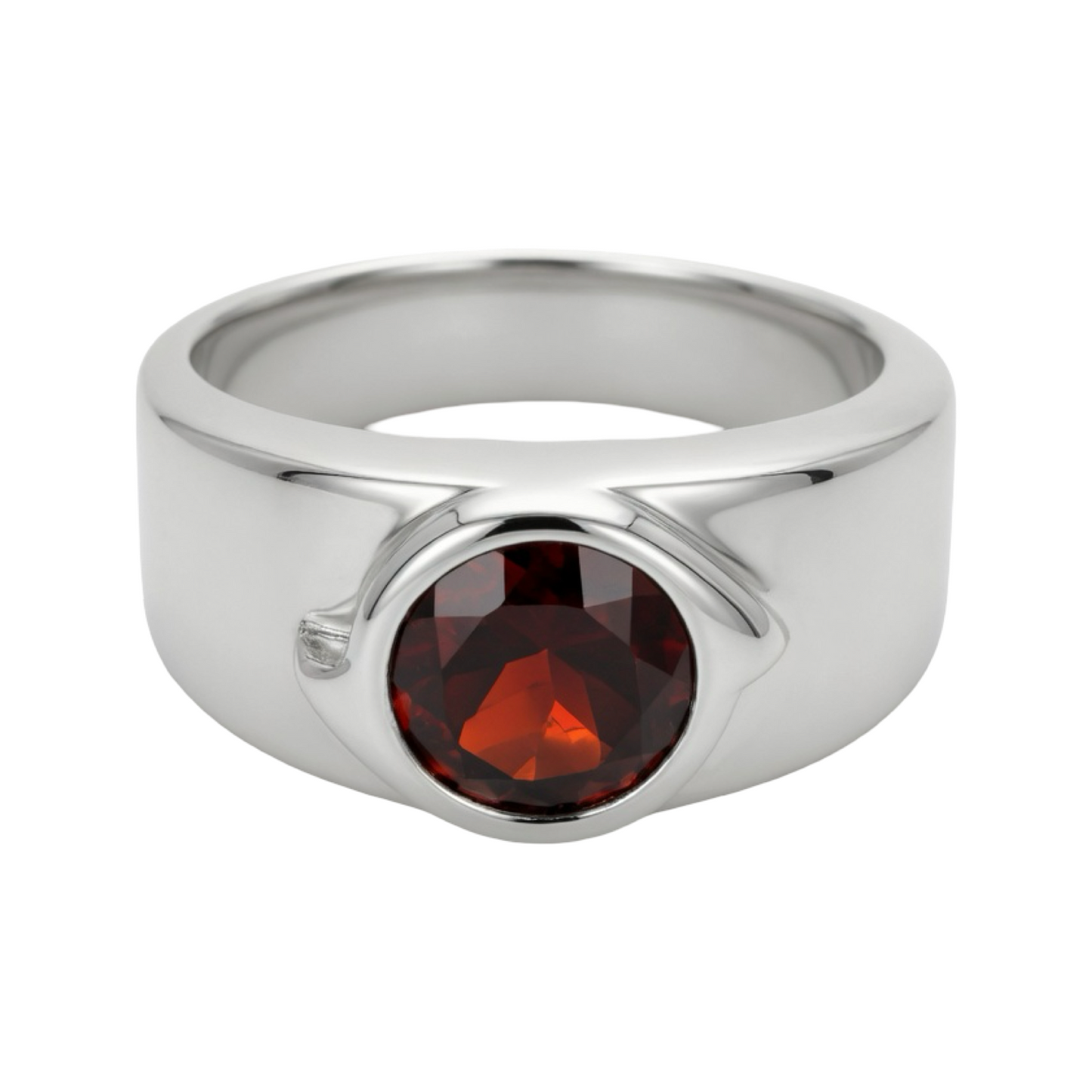 925 Sterling Silver Handmade Garnet Ring