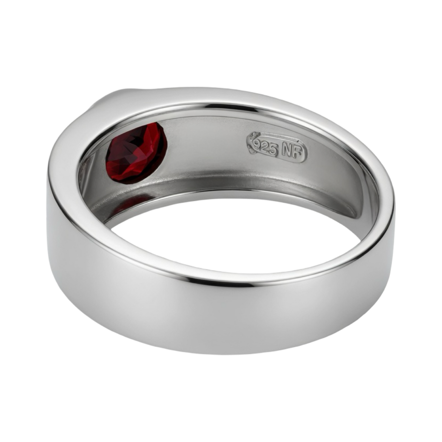925 Sterling Silver Handmade Garnet Ring