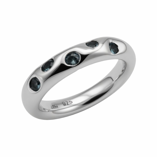 925 Stering Silver Handmade Topaz Sky Ring