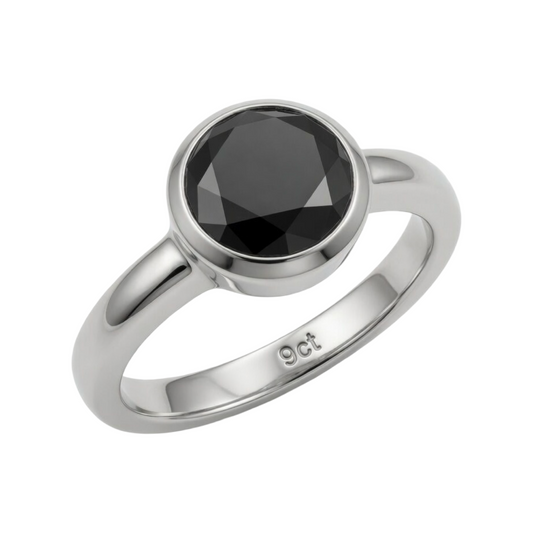 Midnight Bezel Solitaire 9ct white gold with 1ct Black Diamond Ring