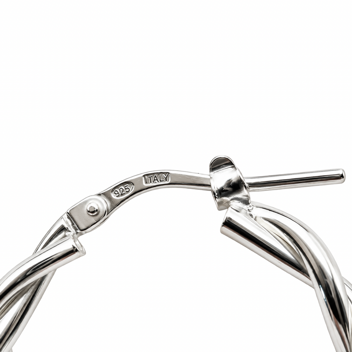 Twisted Rope Hoop Earrings Sterling Silver 925
