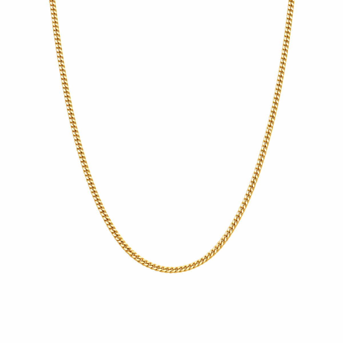 Gold Plated Curb Chain Necklace Sterling Silver 925
