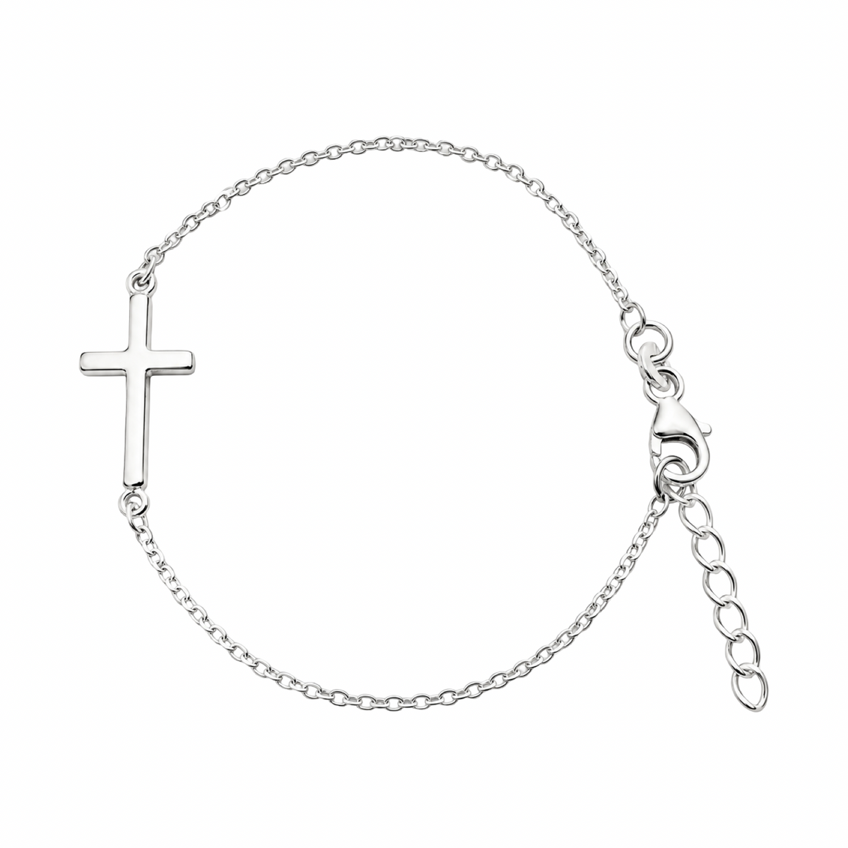 Sideways Cross Bracelet Sterling Silver 925