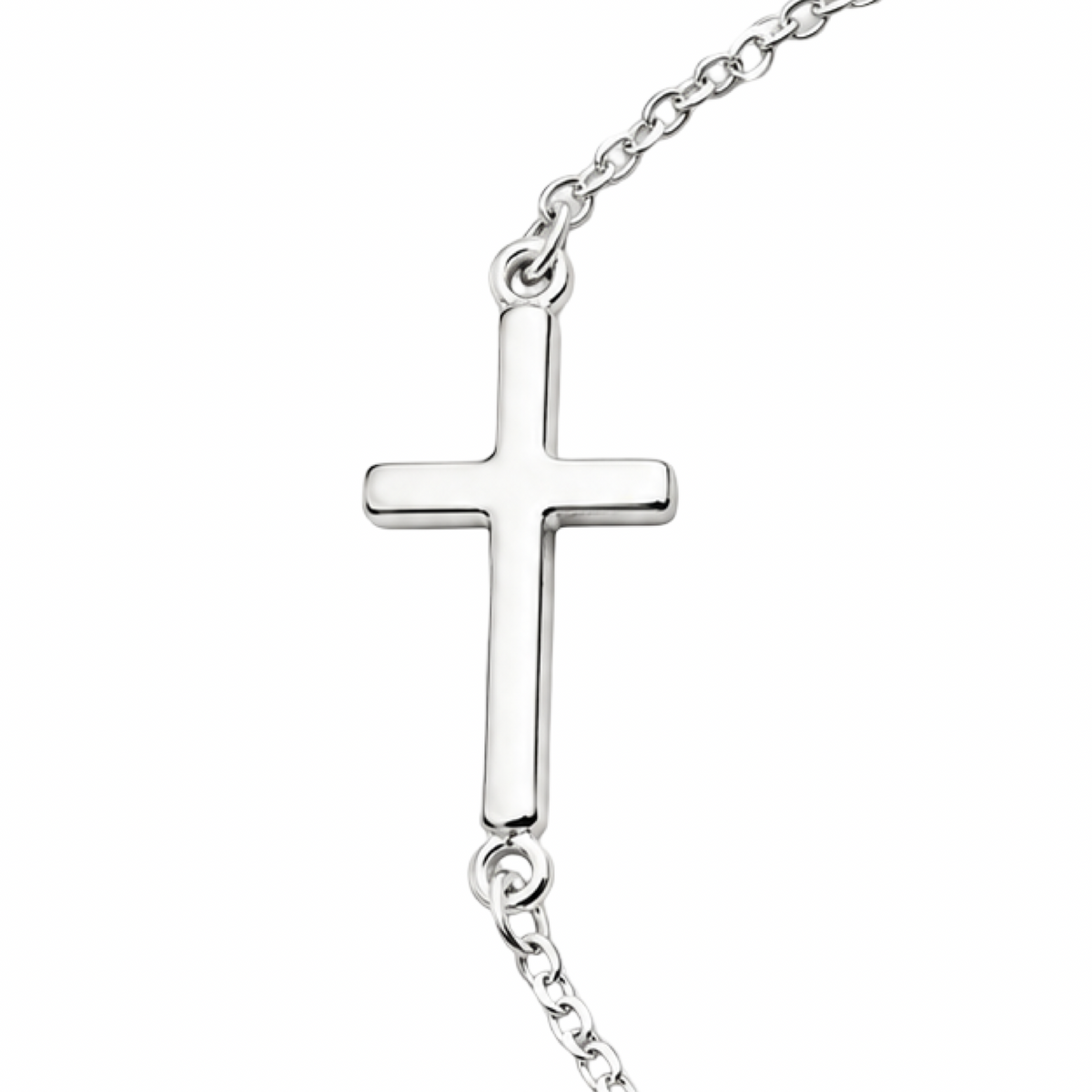 Sideways Cross Bracelet Sterling Silver 925