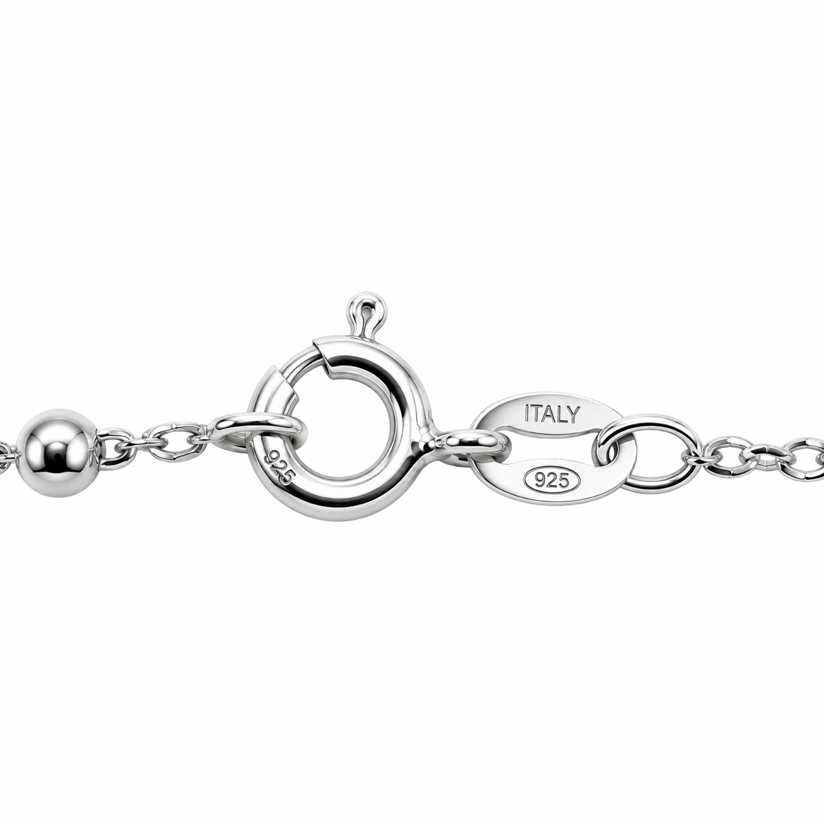 Italian Bead Chain Bracelet Sterling Silver 925