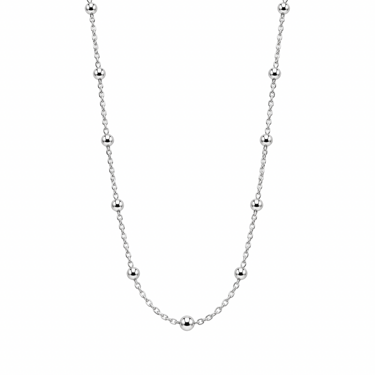 Italian Bead Chain Necklace Sterling Silver 925