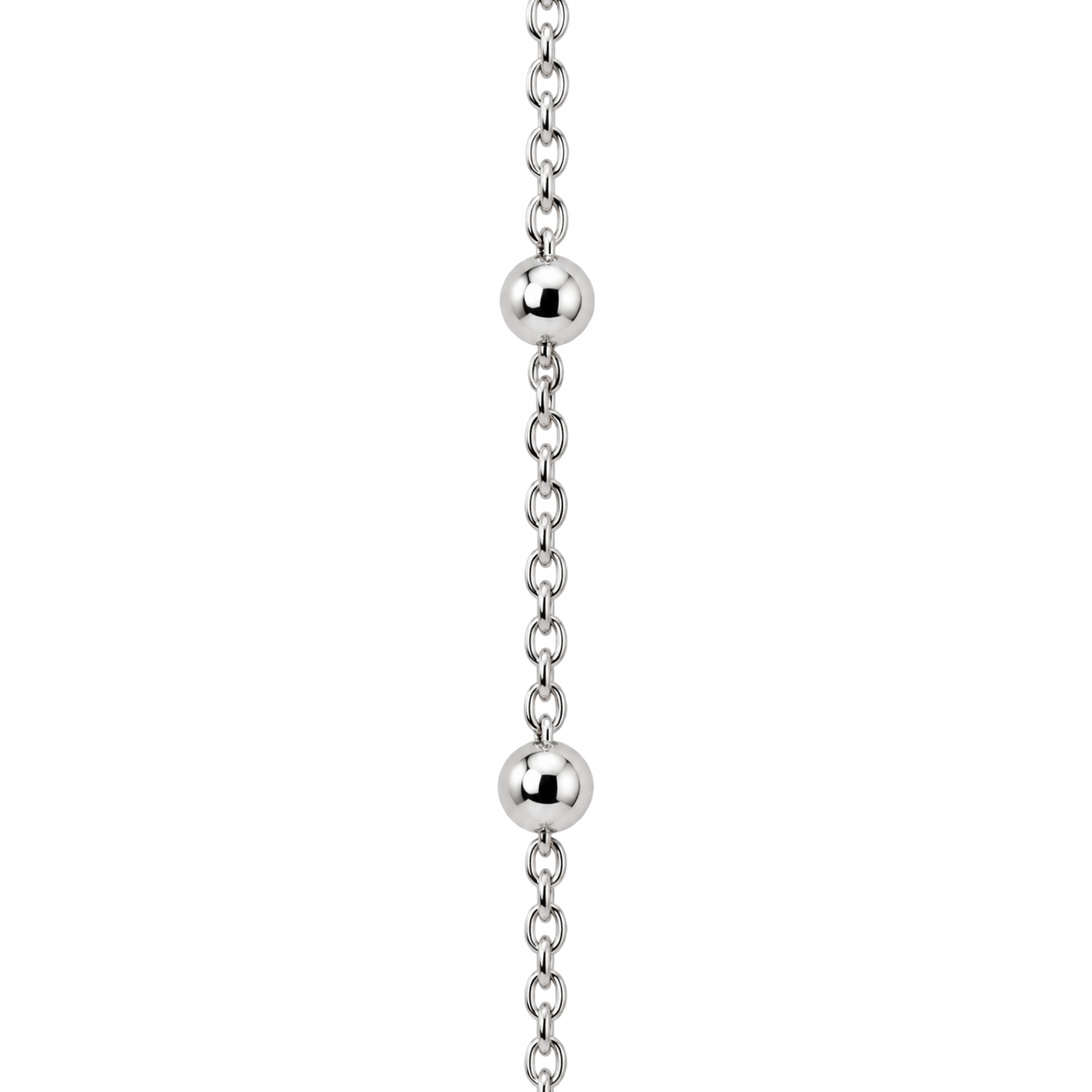Italian Bead Chain Necklace Sterling Silver 925