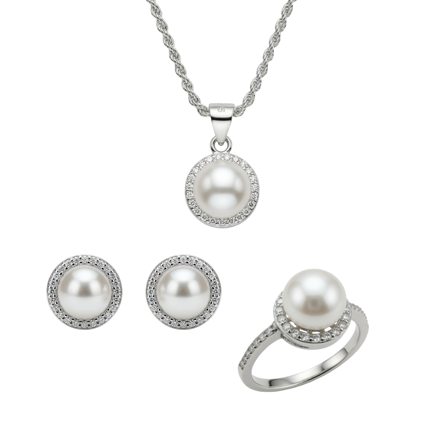 Pearl Set Sterling Silver 925