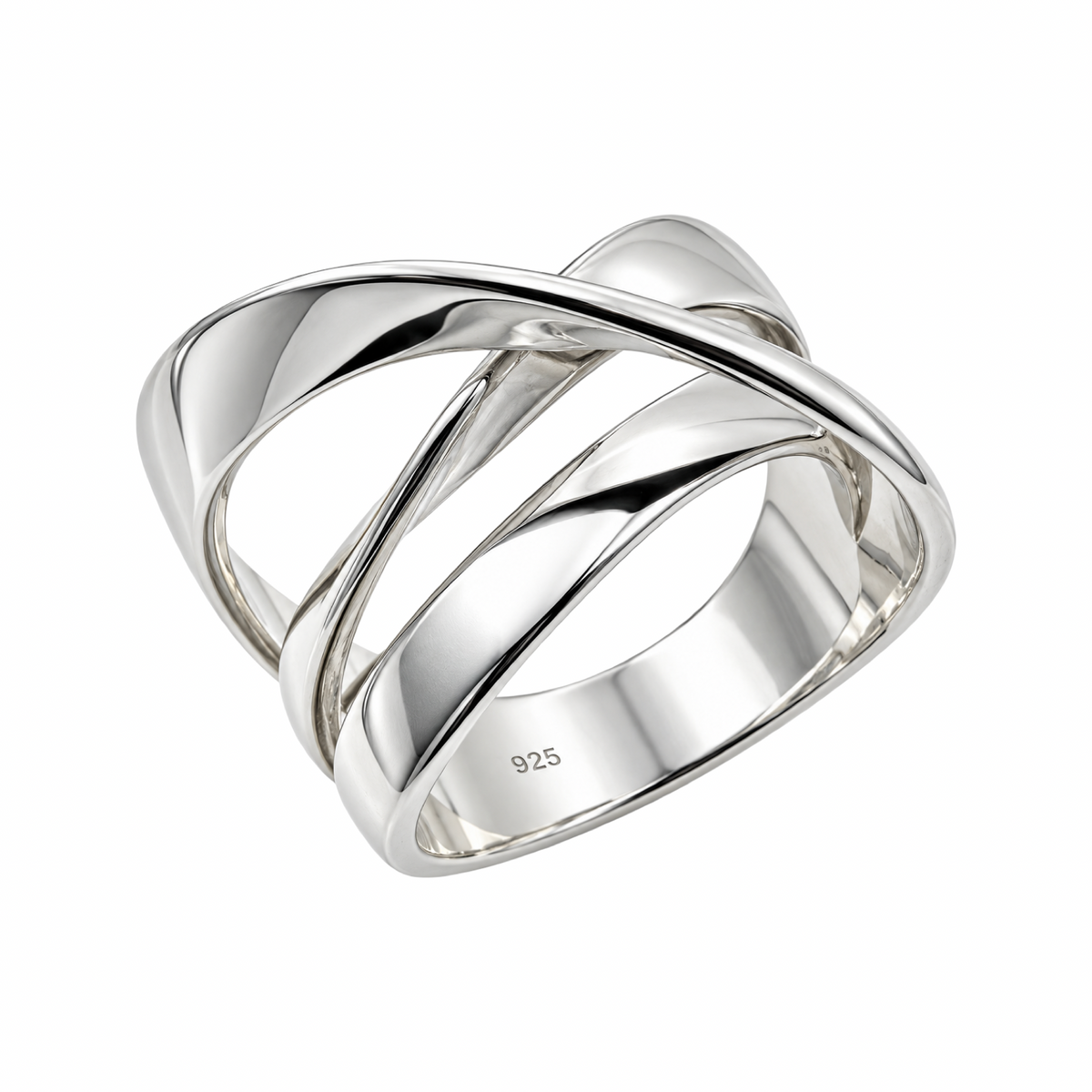 Crossover Band Ring Sterling Silver 925