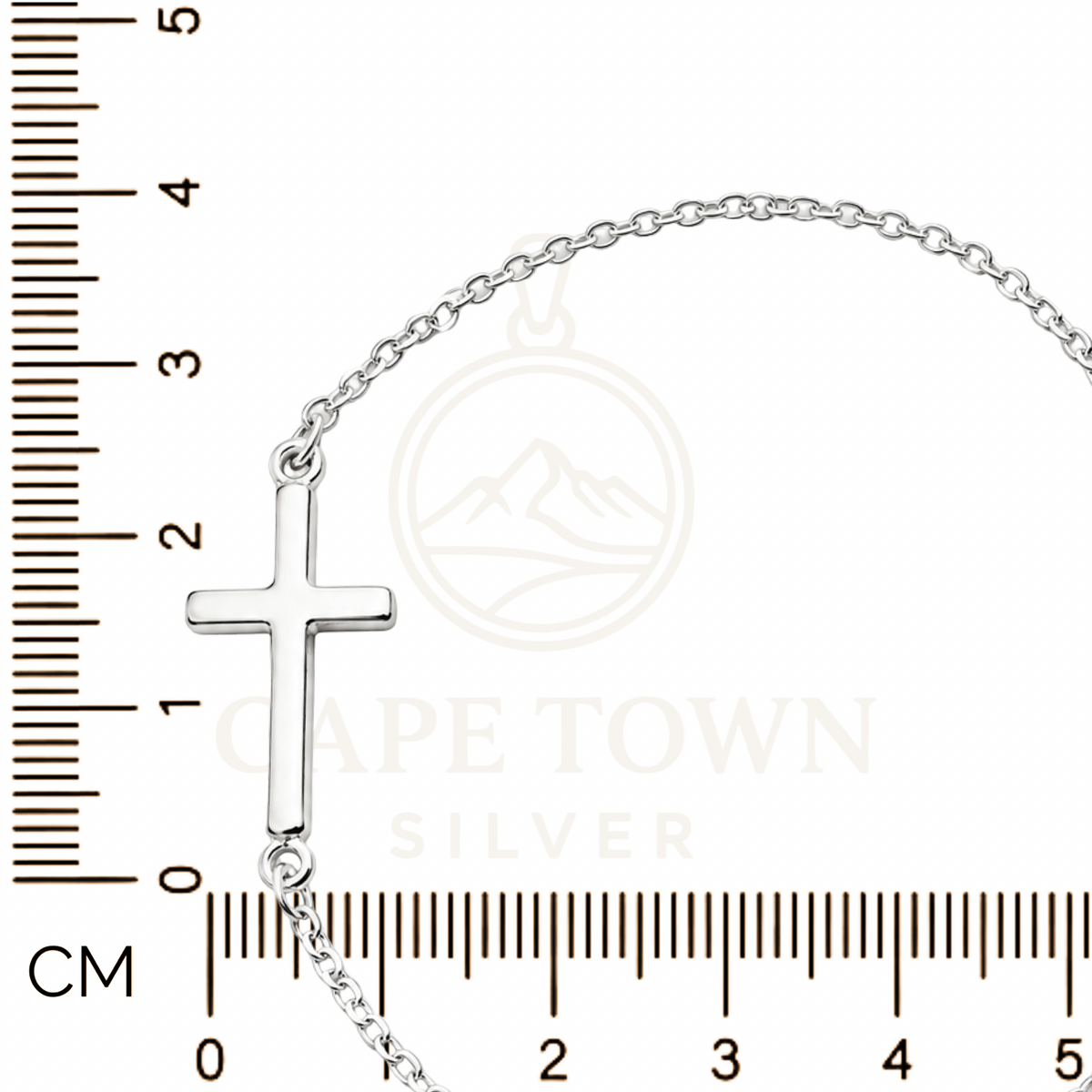 Sideways Cross Bracelet Sterling Silver 925