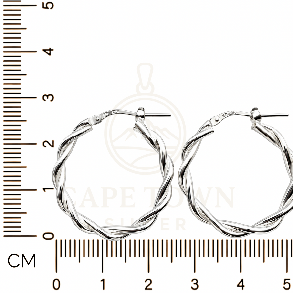 Twisted Rope Hoop Earrings Sterling Silver 925