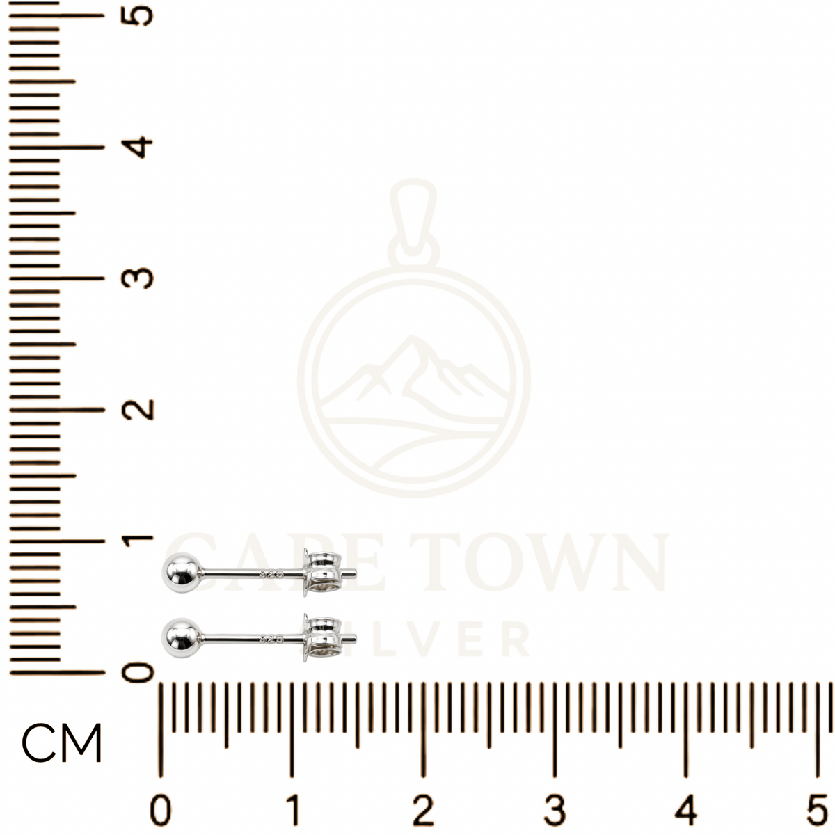 3mm Round Stud Earrings Sterling Silver 925
