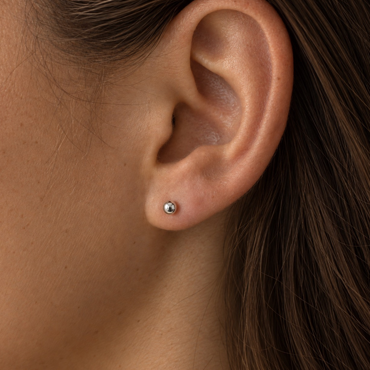 3mm Round Stud Earrings Sterling Silver 925