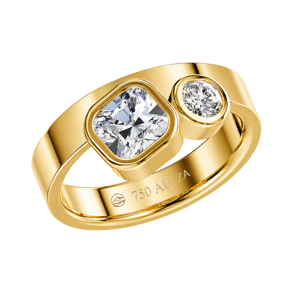 Asymmetric Duo-Tone Band Ring