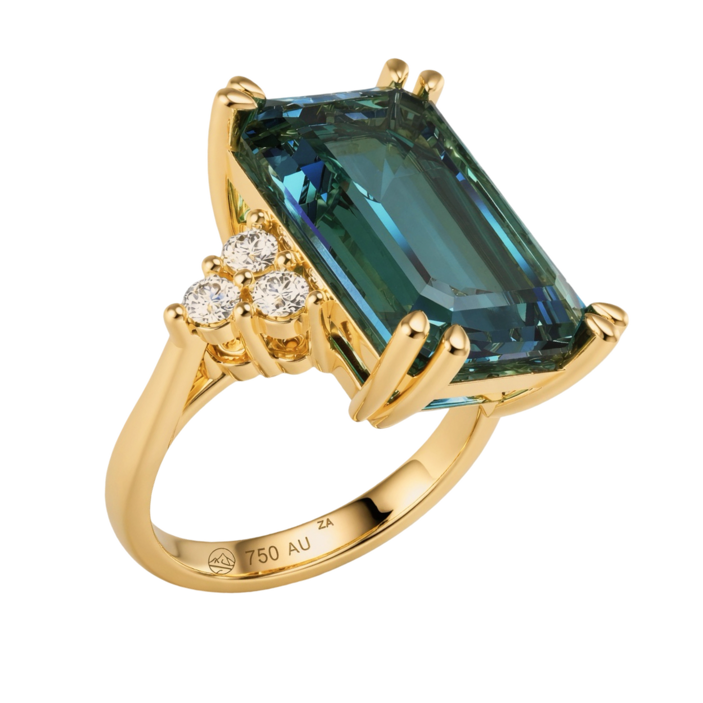 Teal Statement Solitaire Ring