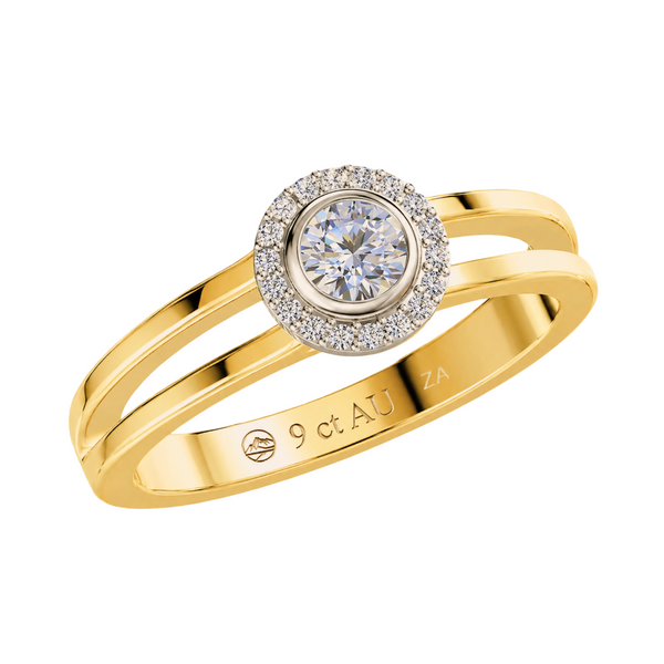 Split Halo Solitaire Ring