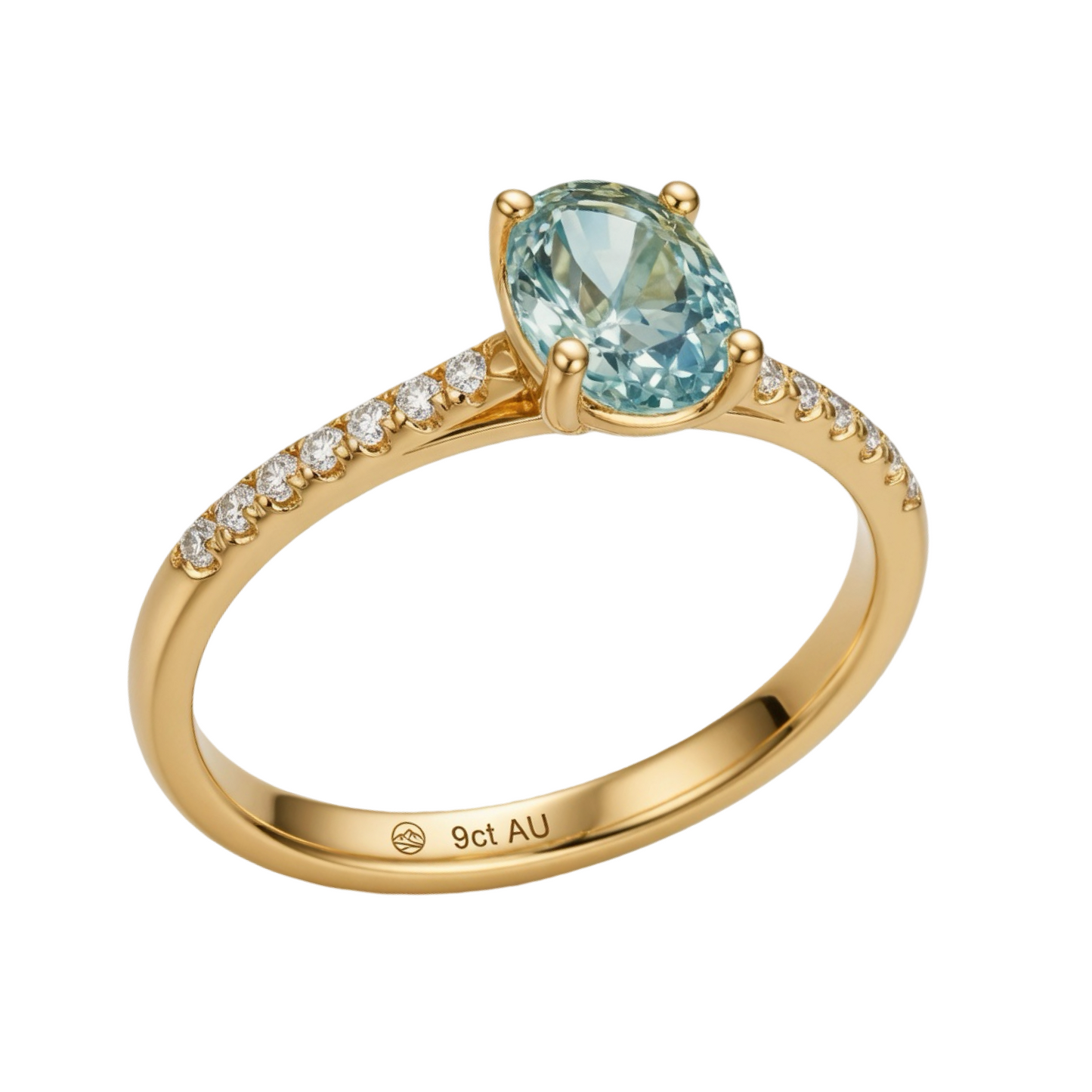 Luminous Seafoam Solitaire Ring