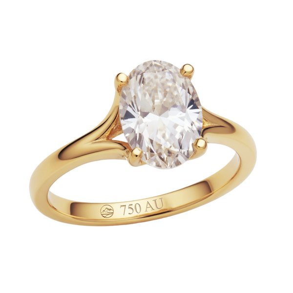 Luminous Oval Solitaire Ring