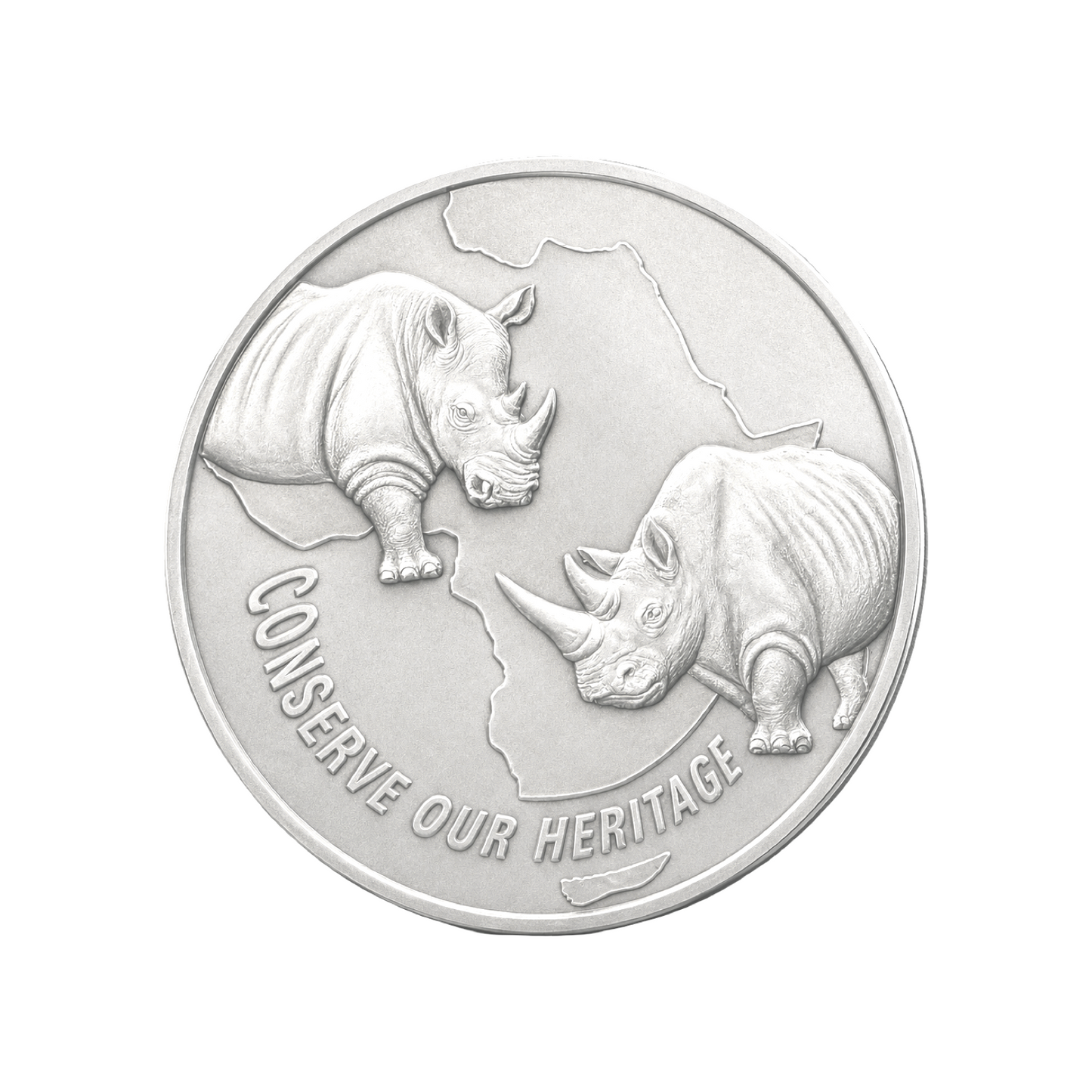 1 Oz Fine Silver Rhino Heritage Coin