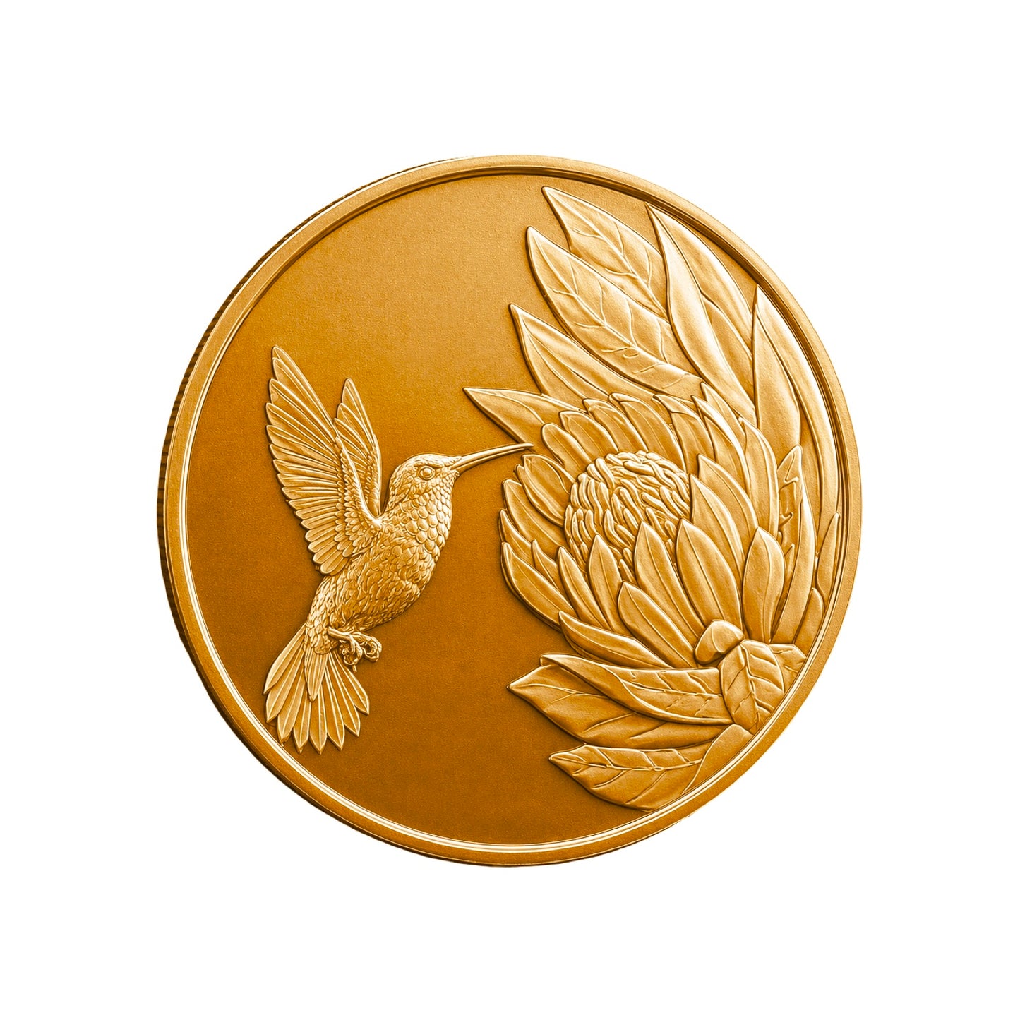 1 Oz Fine Gold Protea and Sunbird Coin