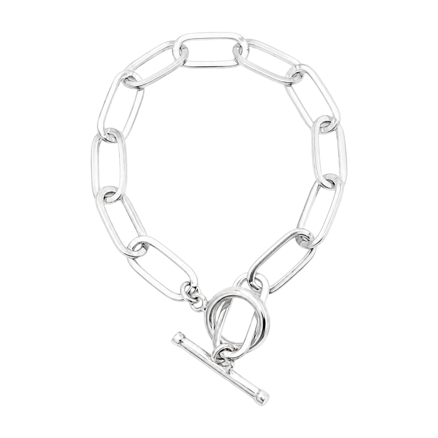 Premium T-bar Paperclip Bracelet Sterling Silver 925