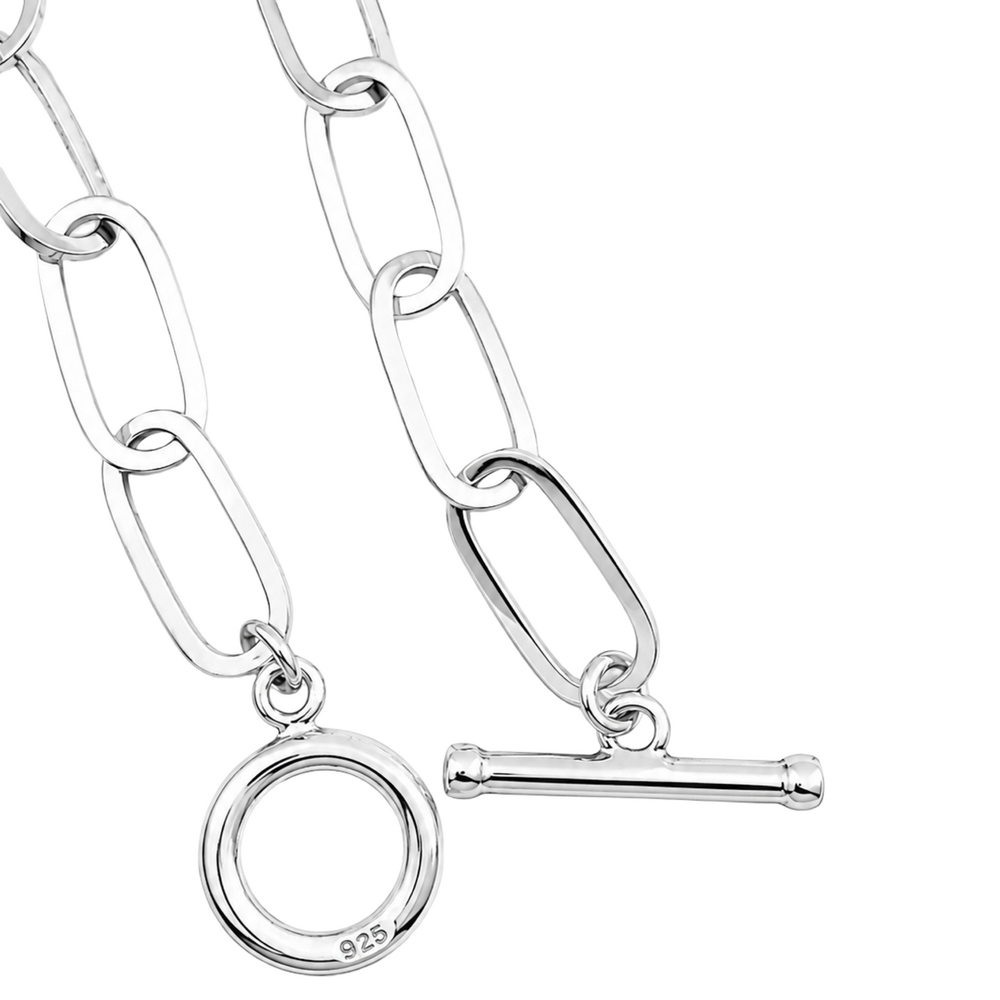 Premium T-bar Paperclip Bracelet Sterling Silver 925