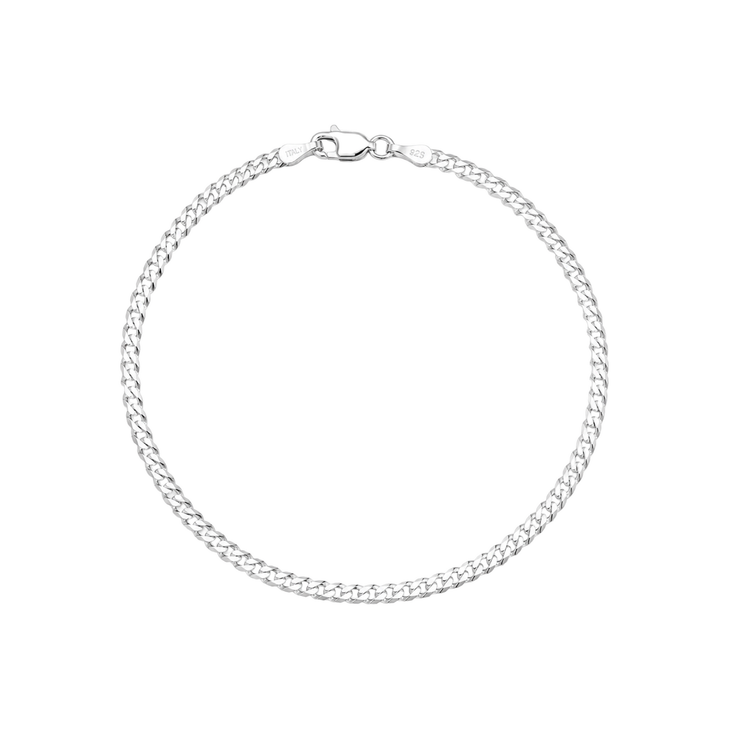 Classic Curb Chain Bracelet 21cm Sterling Silver 925