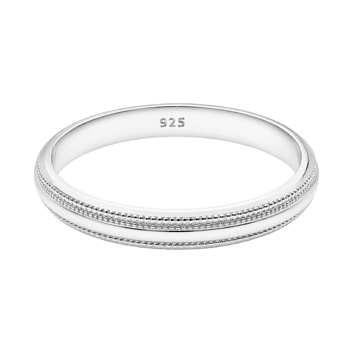 Double Milgrain 3mm Band Ring Sterling Silver 925