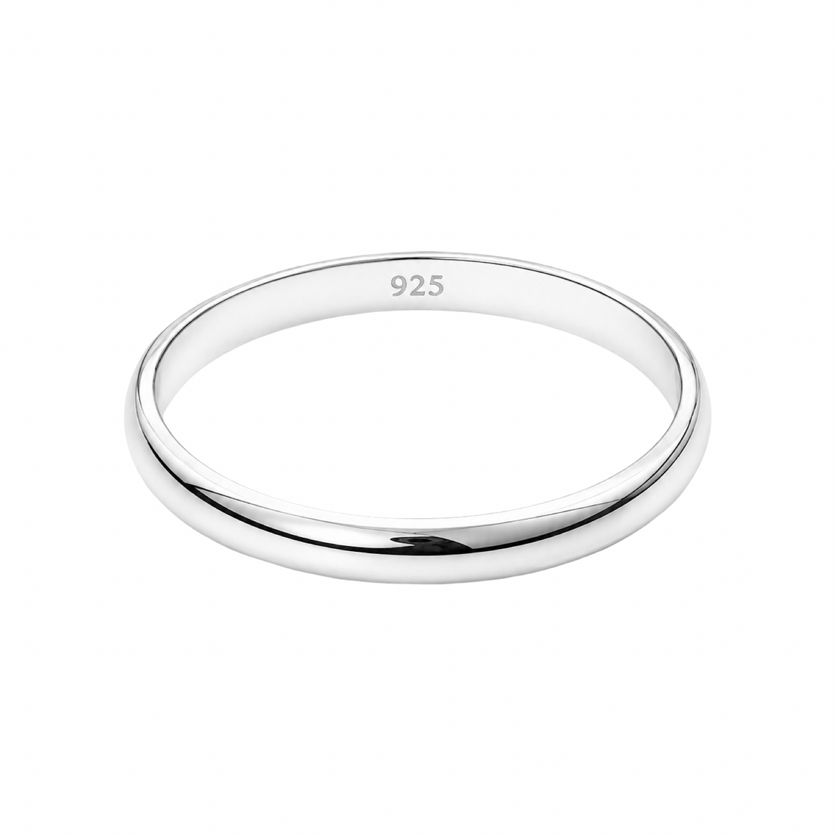 Premium 2mm Plain Band Ring Sterling Silver 925