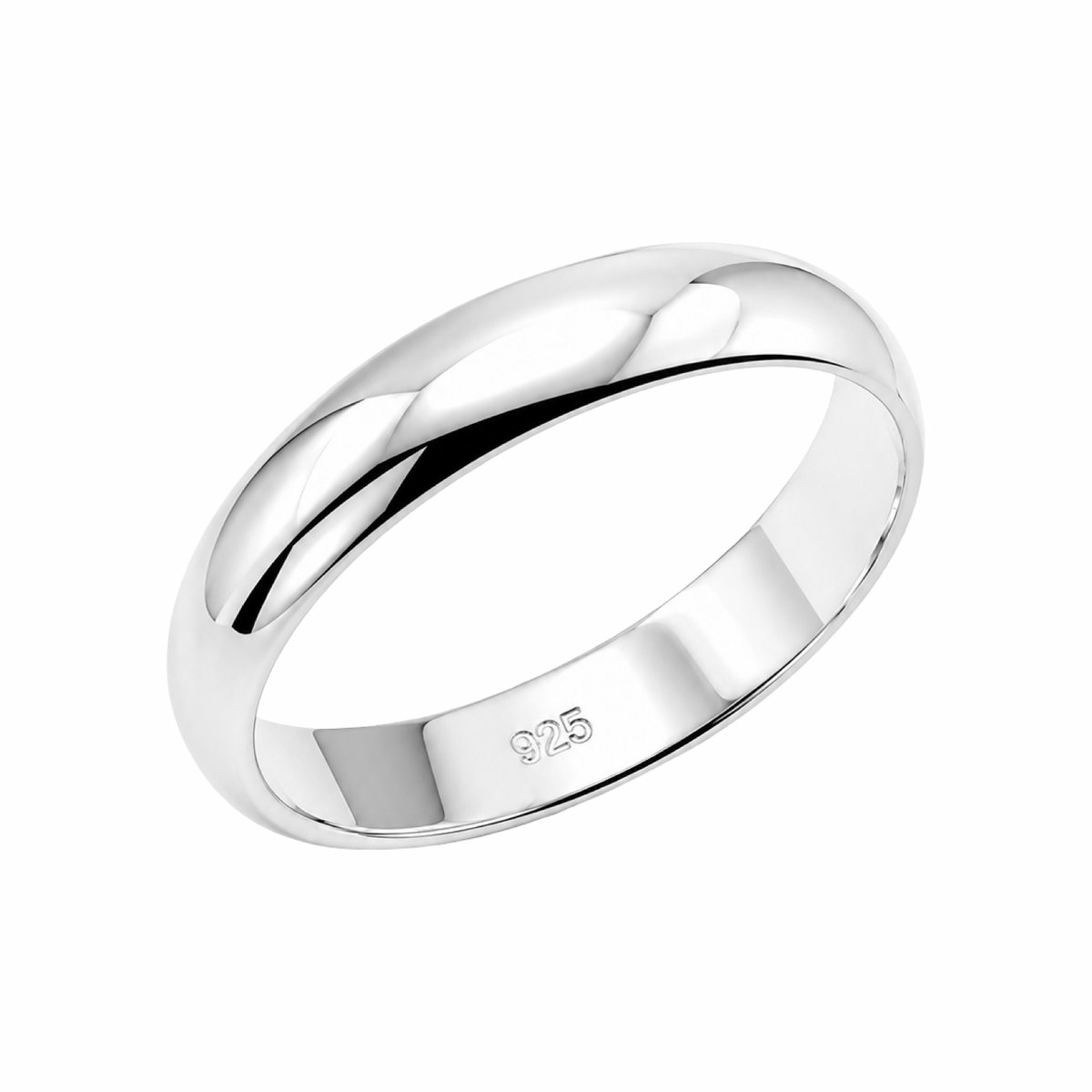 Premium 4mm Plain Band Ring Sterling Silver 925