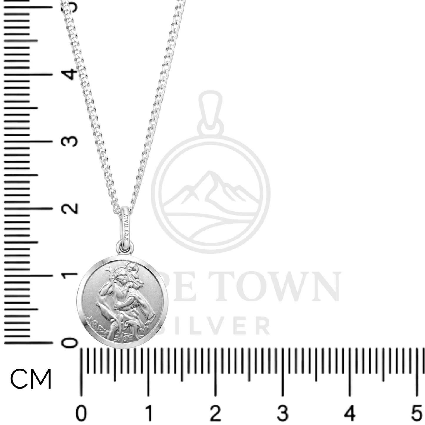 Saint Christopher Pendant Necklace Sterling Silver 925