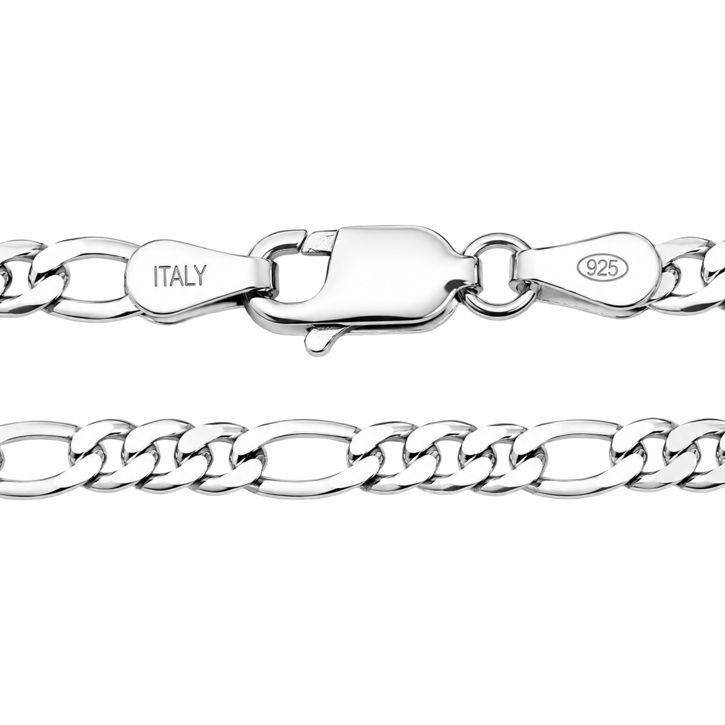 Classic Figaro Chain Bracelet 21cm Sterling Silver 925