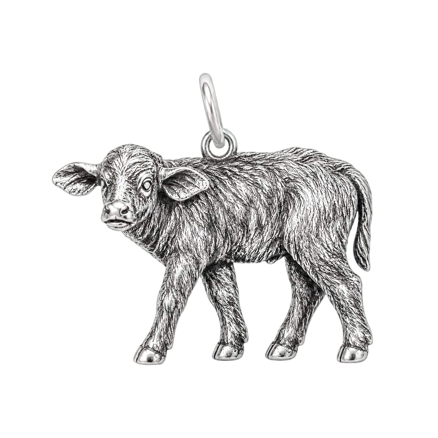 Handcrafted Buffalo Calf Sterling Silver 925 Pendant Charm