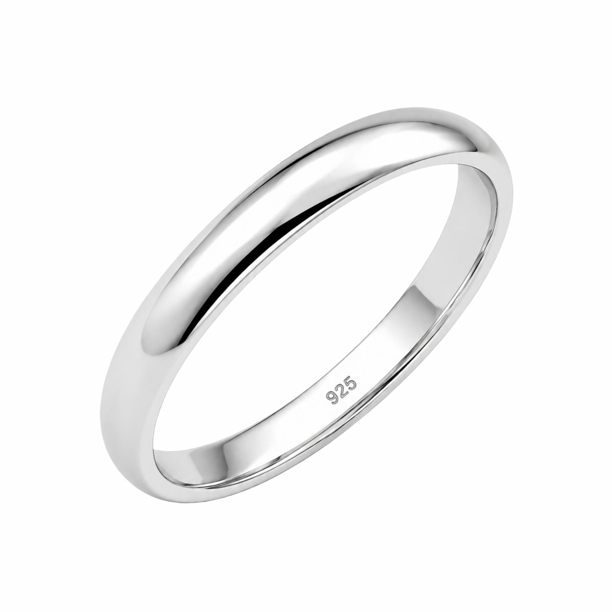 Premium 3 millimeter Plain Band Ring Sterling Silver 925