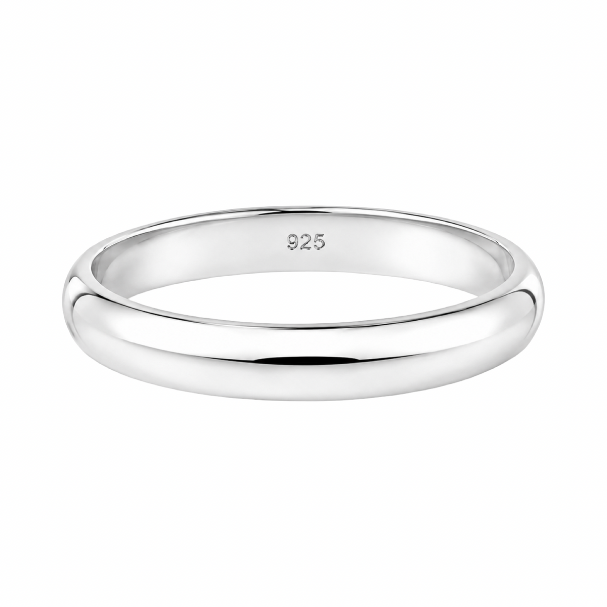 Premium 3 millimeter Plain Band Ring Sterling Silver 925