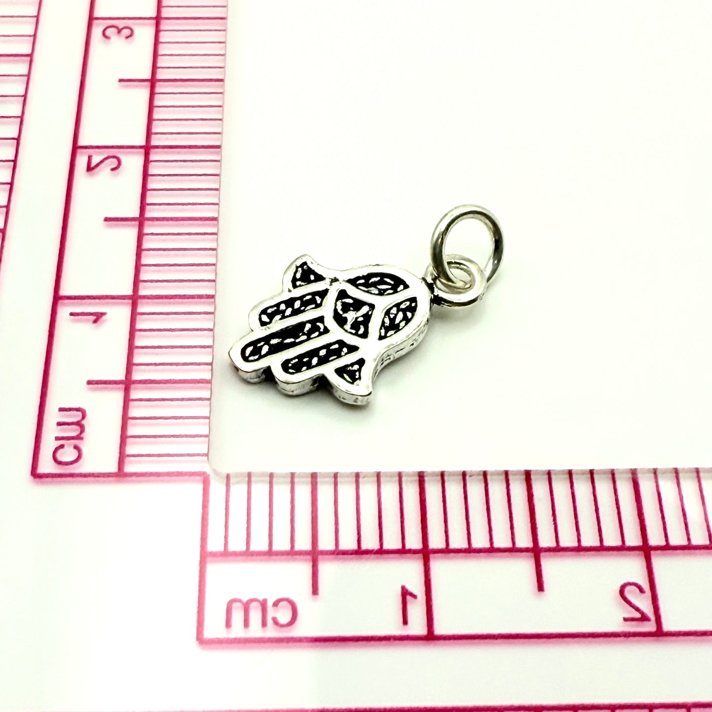 925 Sterling Silver Small Filigree Hamsa Charm