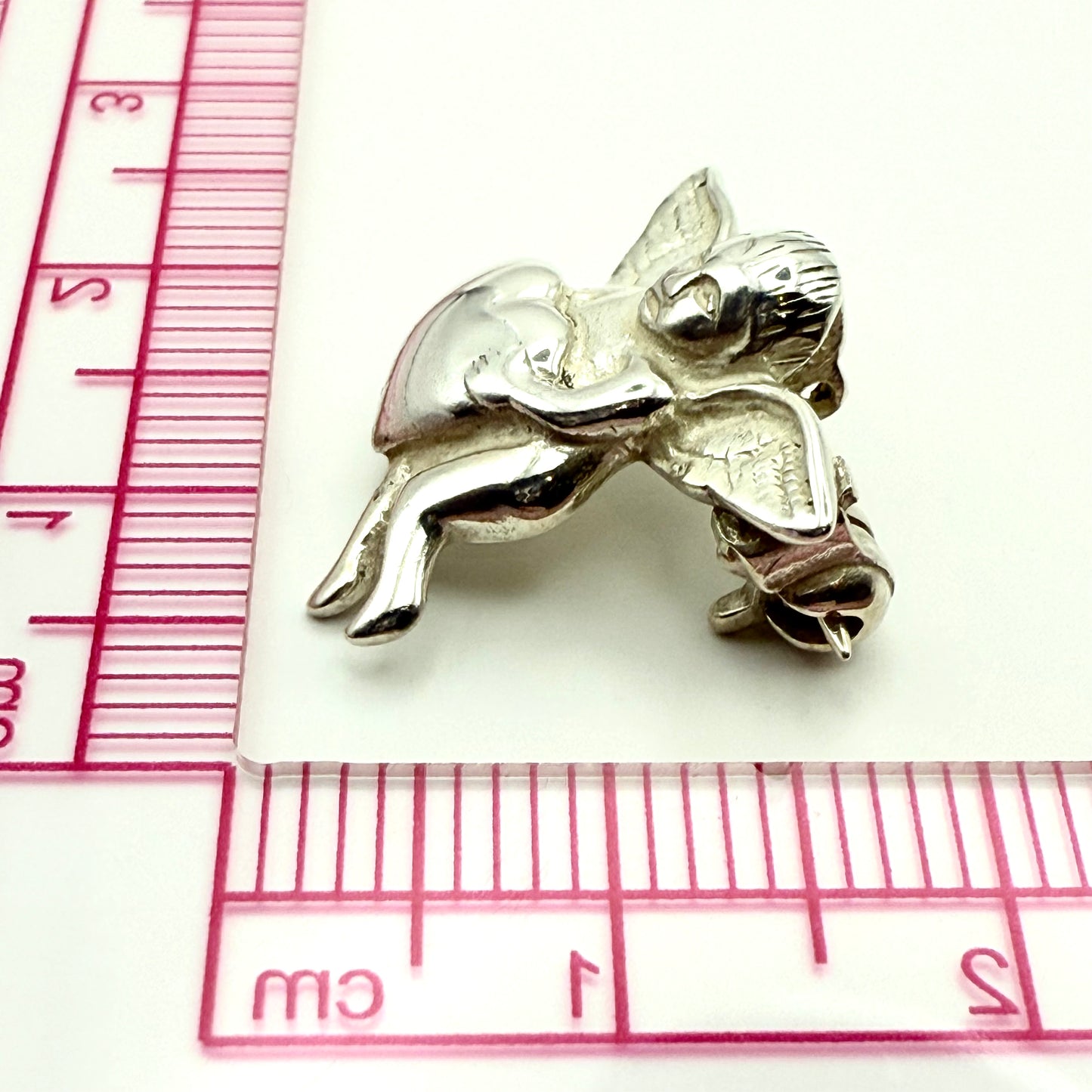 925 Sterling Silver Heart Angel Broach