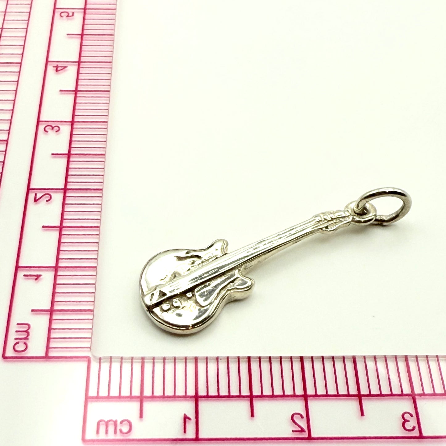 925 Sterling Silver Electric Guitar Charm