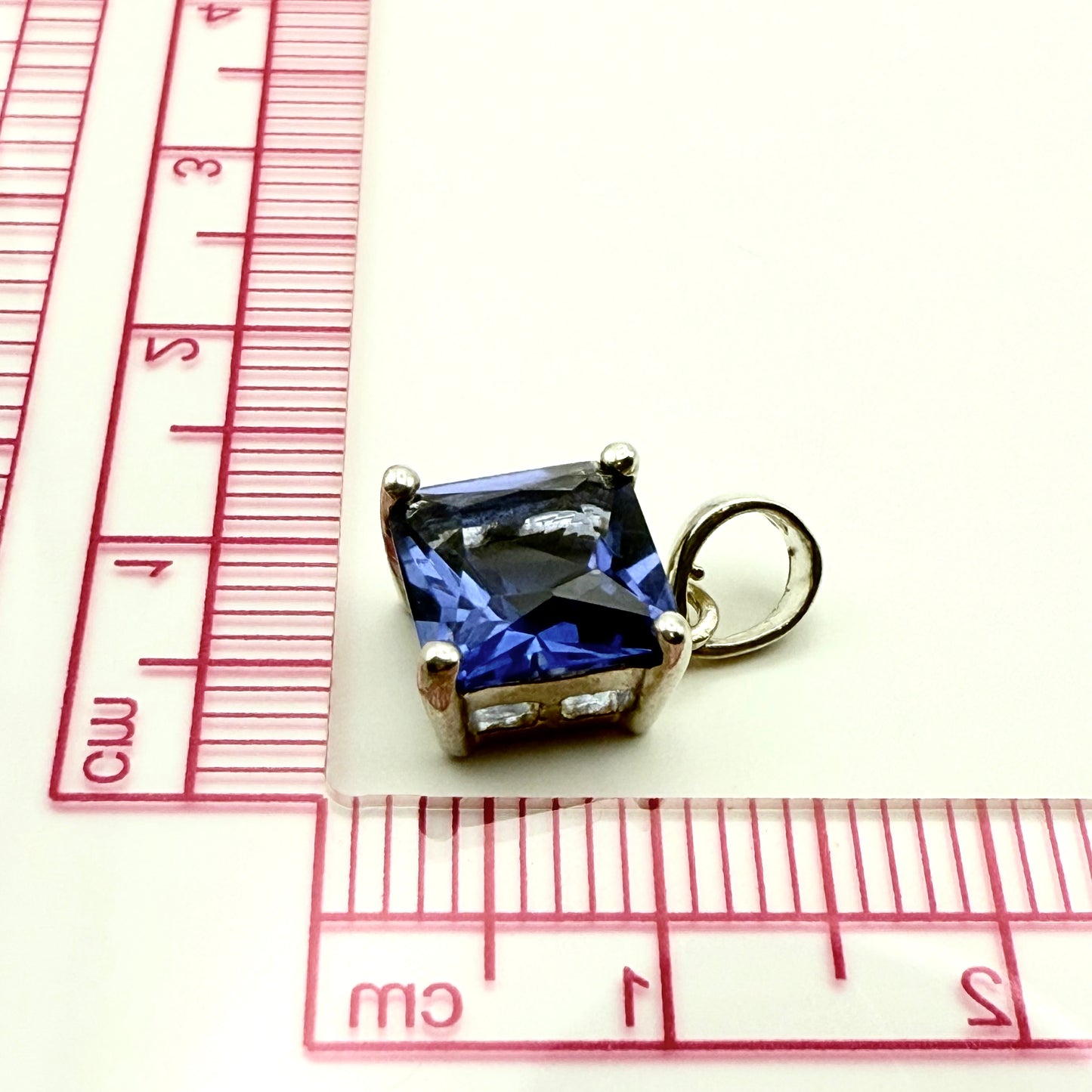 925 Sterling Silver Deep Blue C/Z Pendant